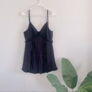 Saints + Secrets Black/Gray Ruffle Mini Dress